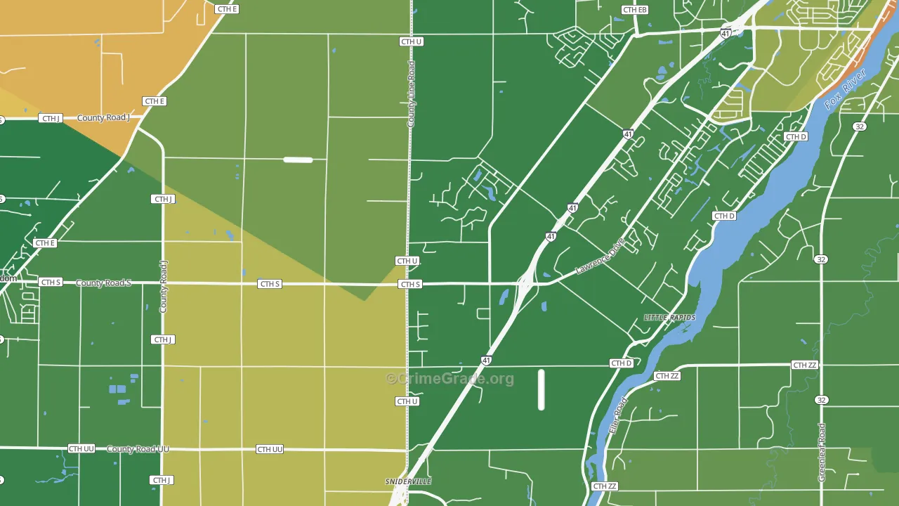 Little Rapids, WI Map of Vandalism Rates
