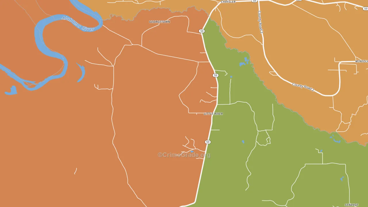Little River, AL Map of Vandalism Rates