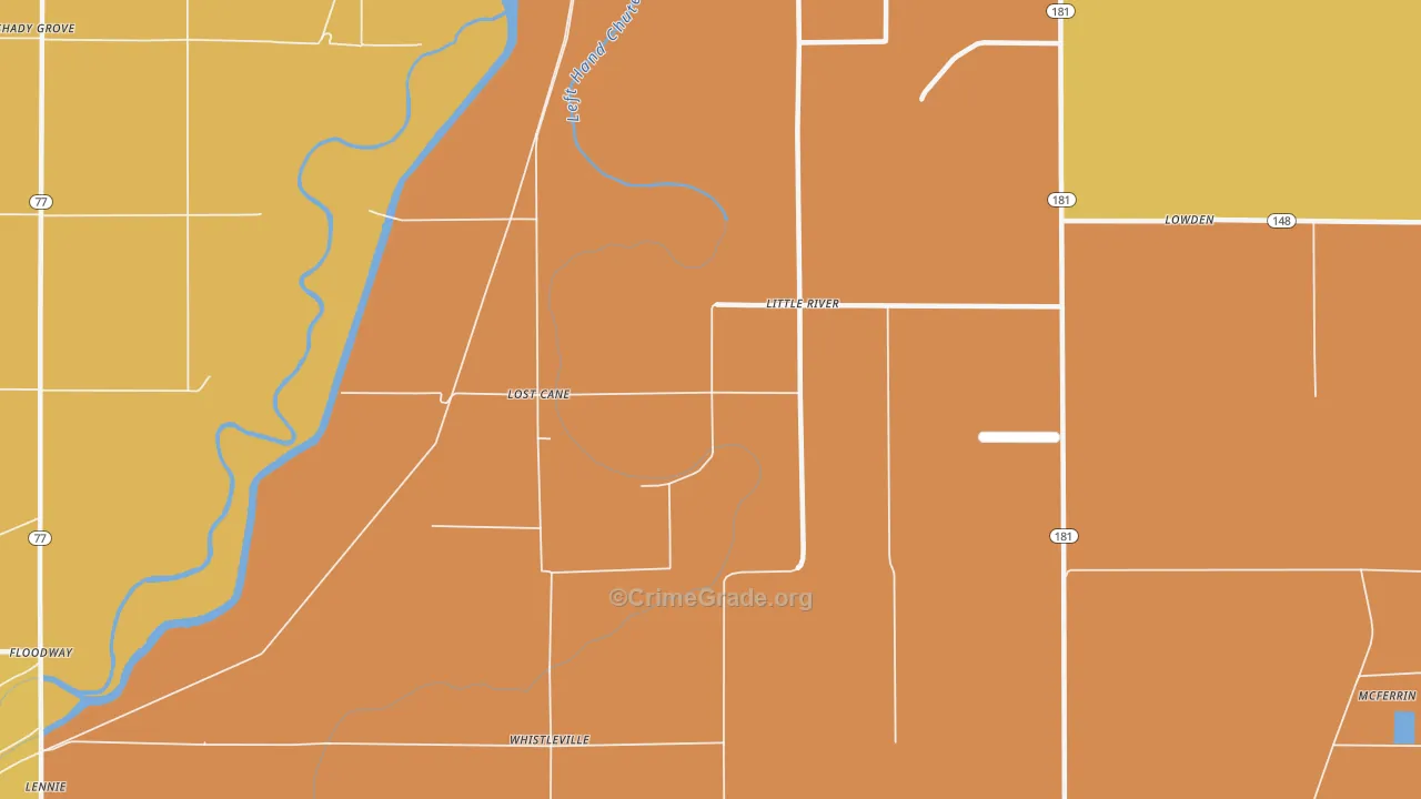 Little River, AR Map of Vandalism Rates