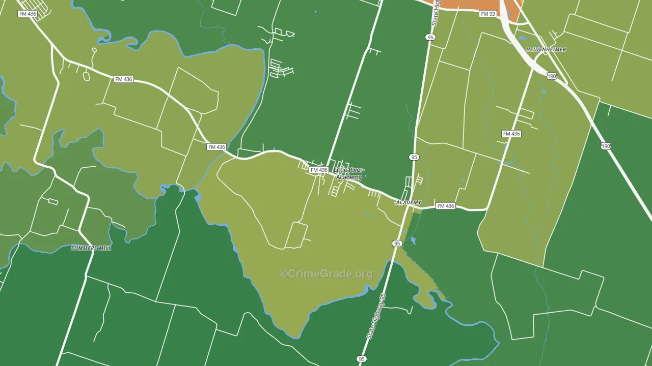 Little River, TX Map of Vandalism Rates