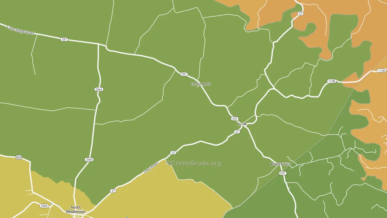 Little Rock, KY Map of Vandalism Rates