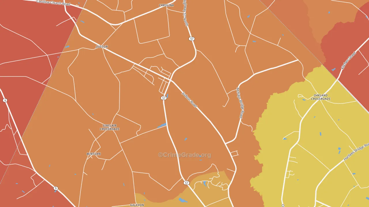 Little Rock, SC Map of Vandalism Rates