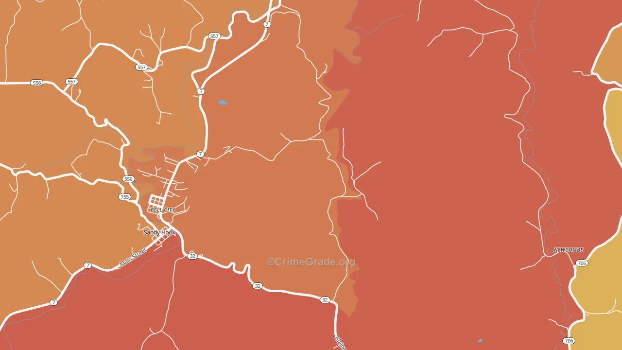 Little Sandy, KY Map of Vandalism Rates