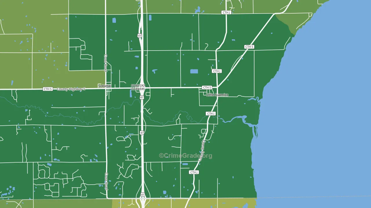 Little Suamico, WI Map of Vandalism Rates