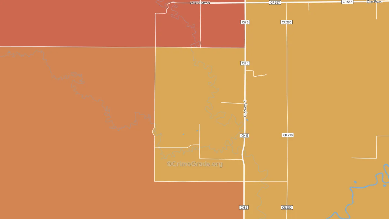 Little Swan, MN Map of Vandalism Rates