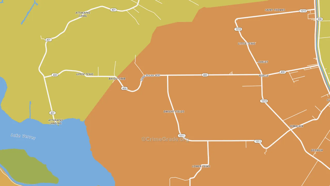 Little Texas, LA Map of Vandalism Rates