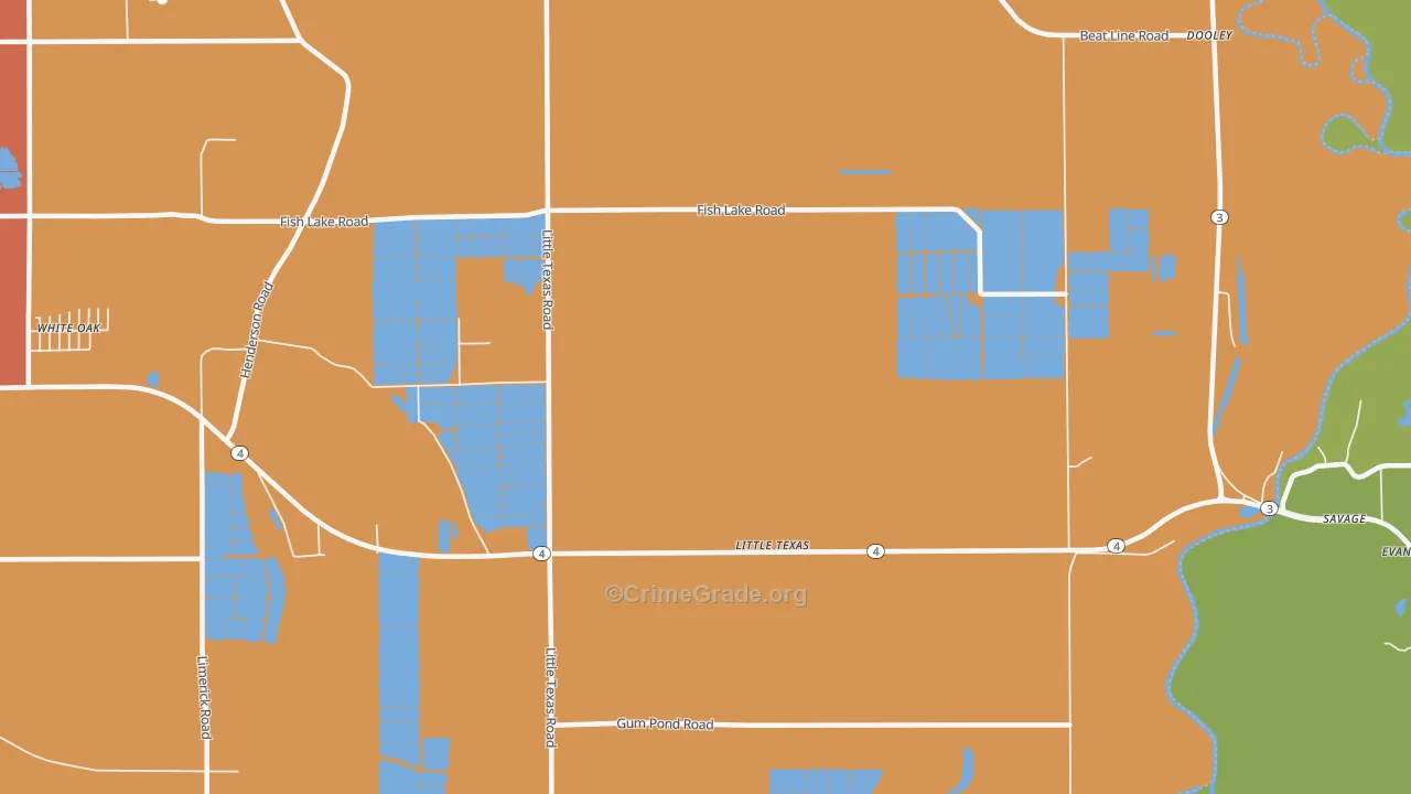 Little Texas, MS Map of Vandalism Rates