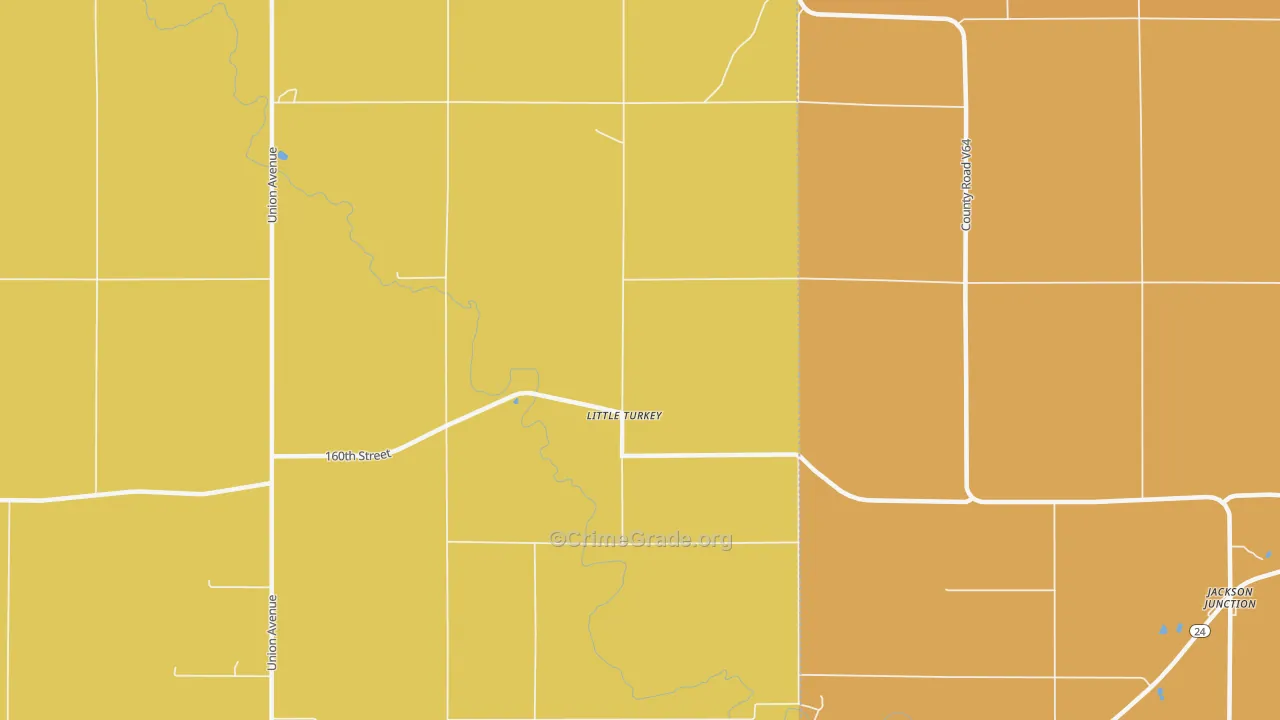 Little Turkey, IA Map of Vandalism Rates