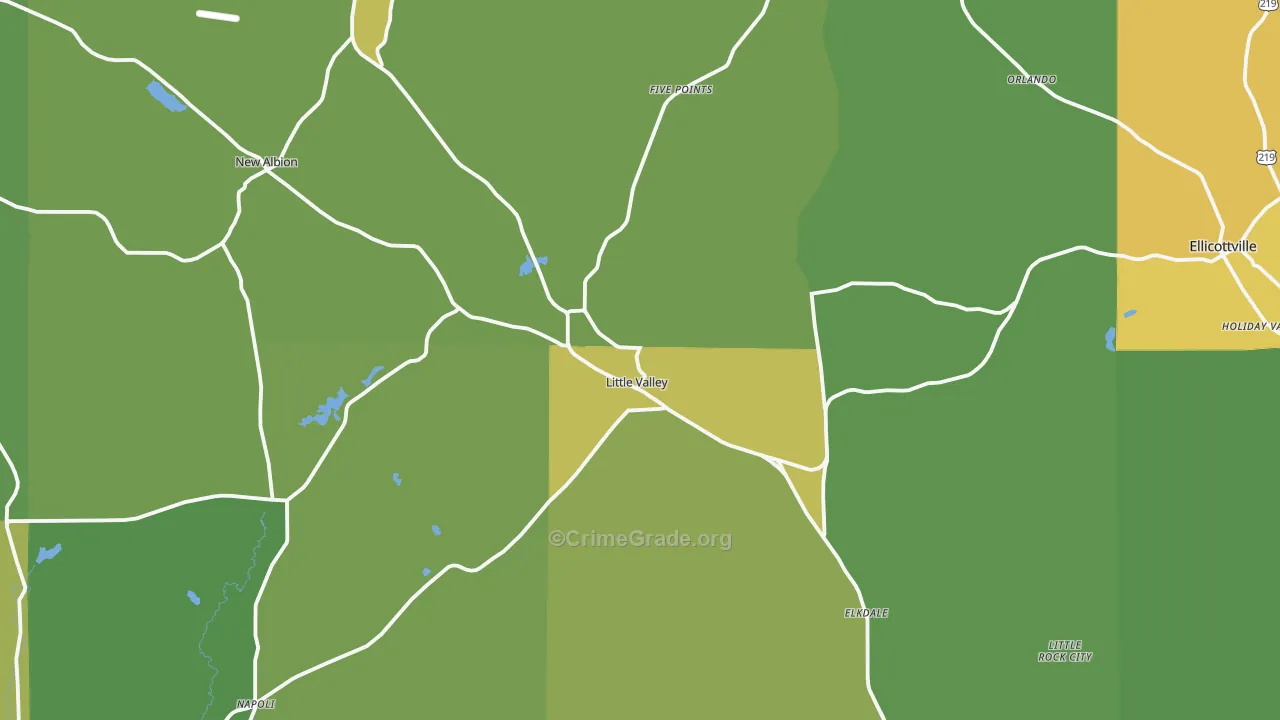 Little Valley, NY Map of Vandalism Rates