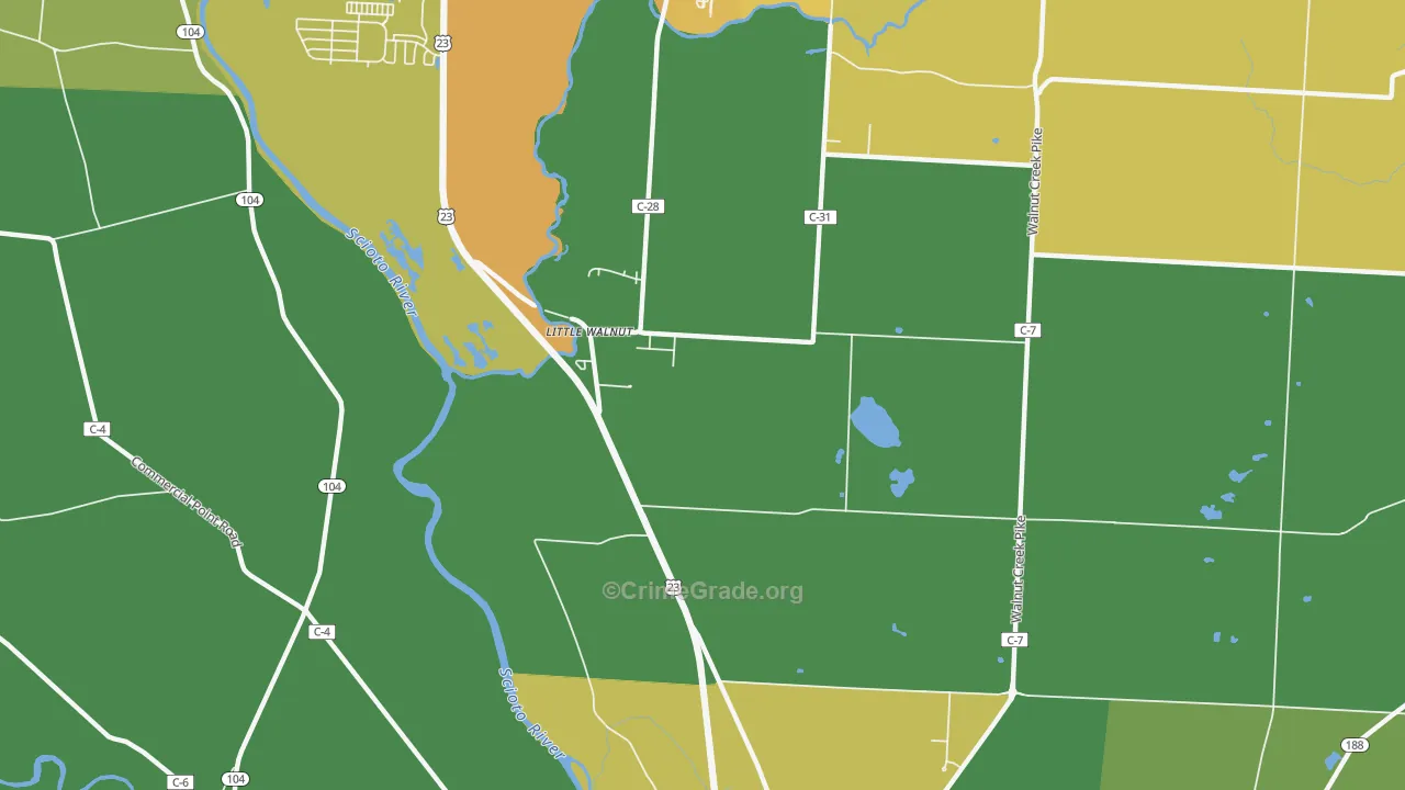 Little Walnut, OH Map of Vandalism Rates