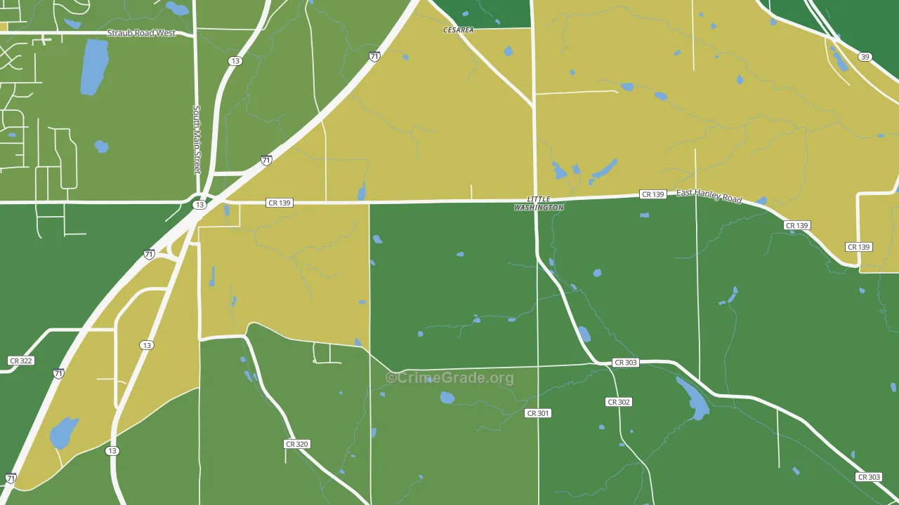 Little Washington, OH Map of Vandalism Rates