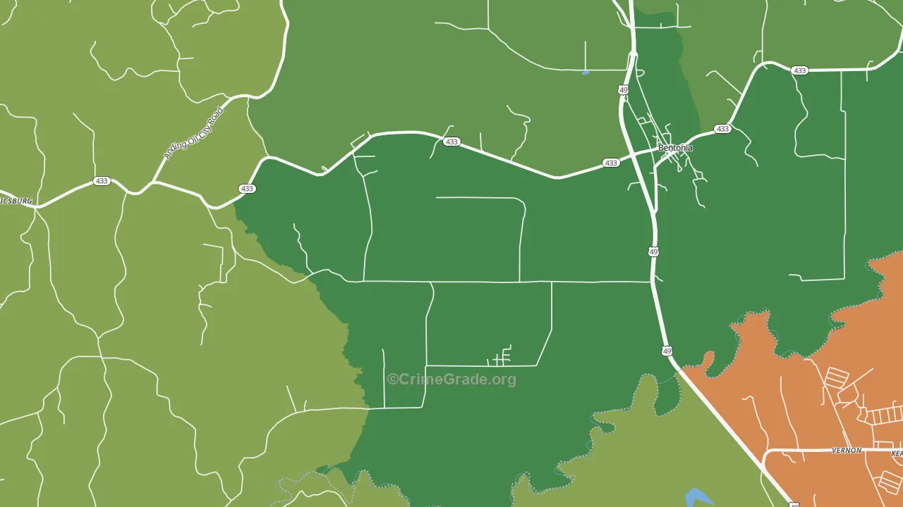 Little Yazoo, MS Map of Vandalism Rates