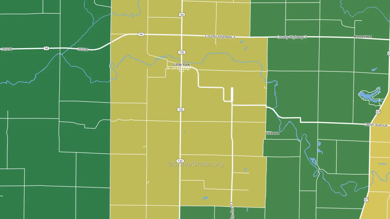 Little York, IL Map of Vandalism Rates