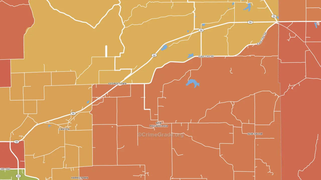 Little York, IN Map of Vandalism Rates
