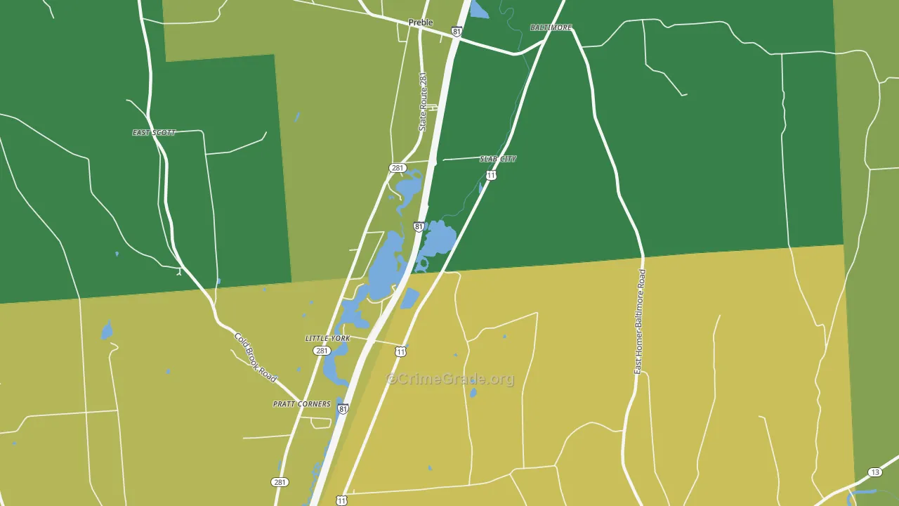 Little York, NY Map of Vandalism Rates