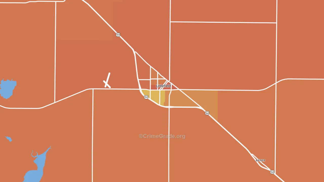 Littlefield, TX Map of Vandalism Rates