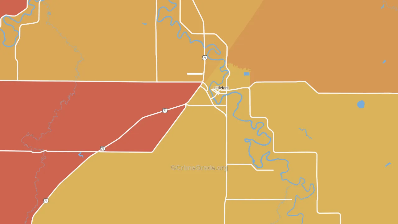 Littlefork, MN Map of Vandalism Rates