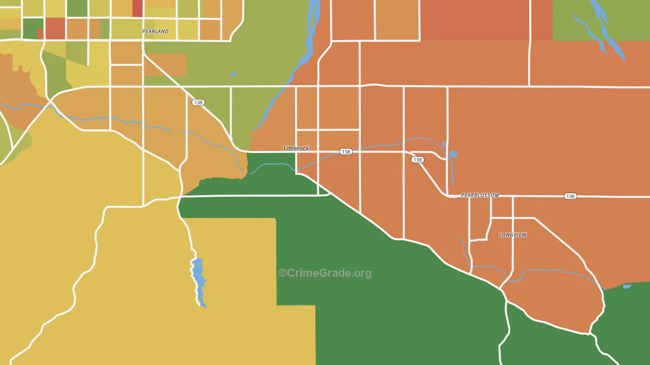 Littlerock, CA Map of Vandalism Rates