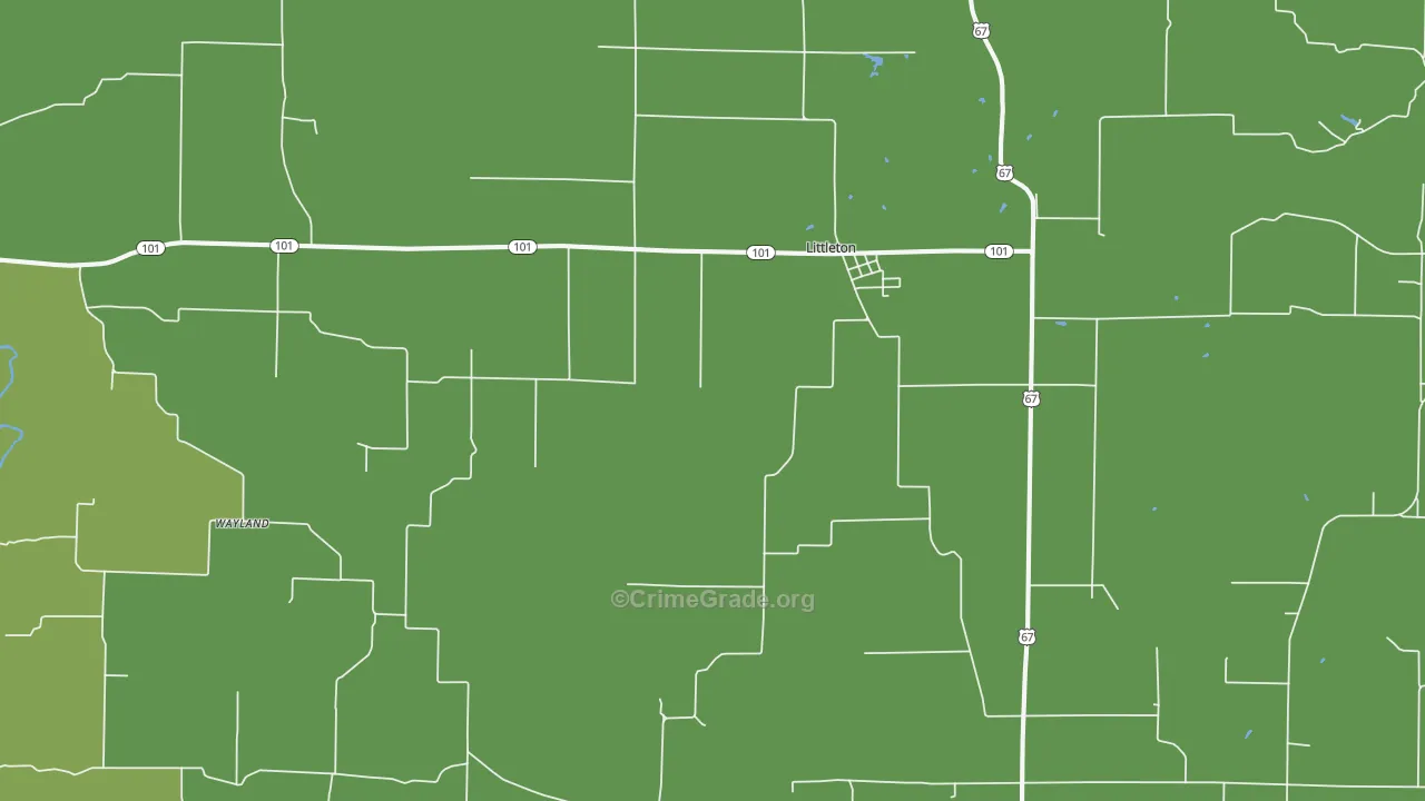 Littleton, IL Map of Vandalism Rates