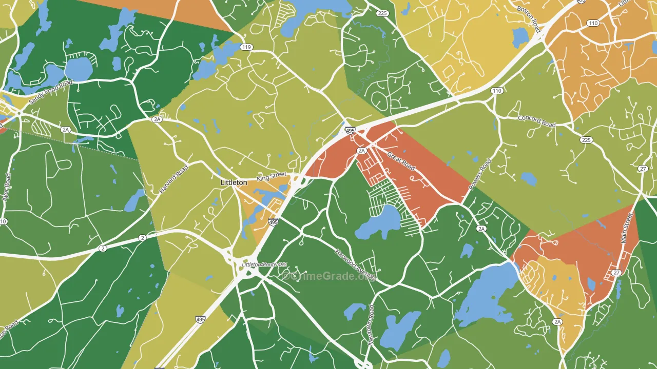 Littleton, MA Map of Vandalism Rates