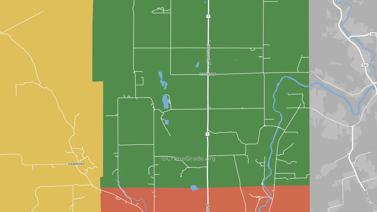 Littleton, ME Map of Vandalism Rates