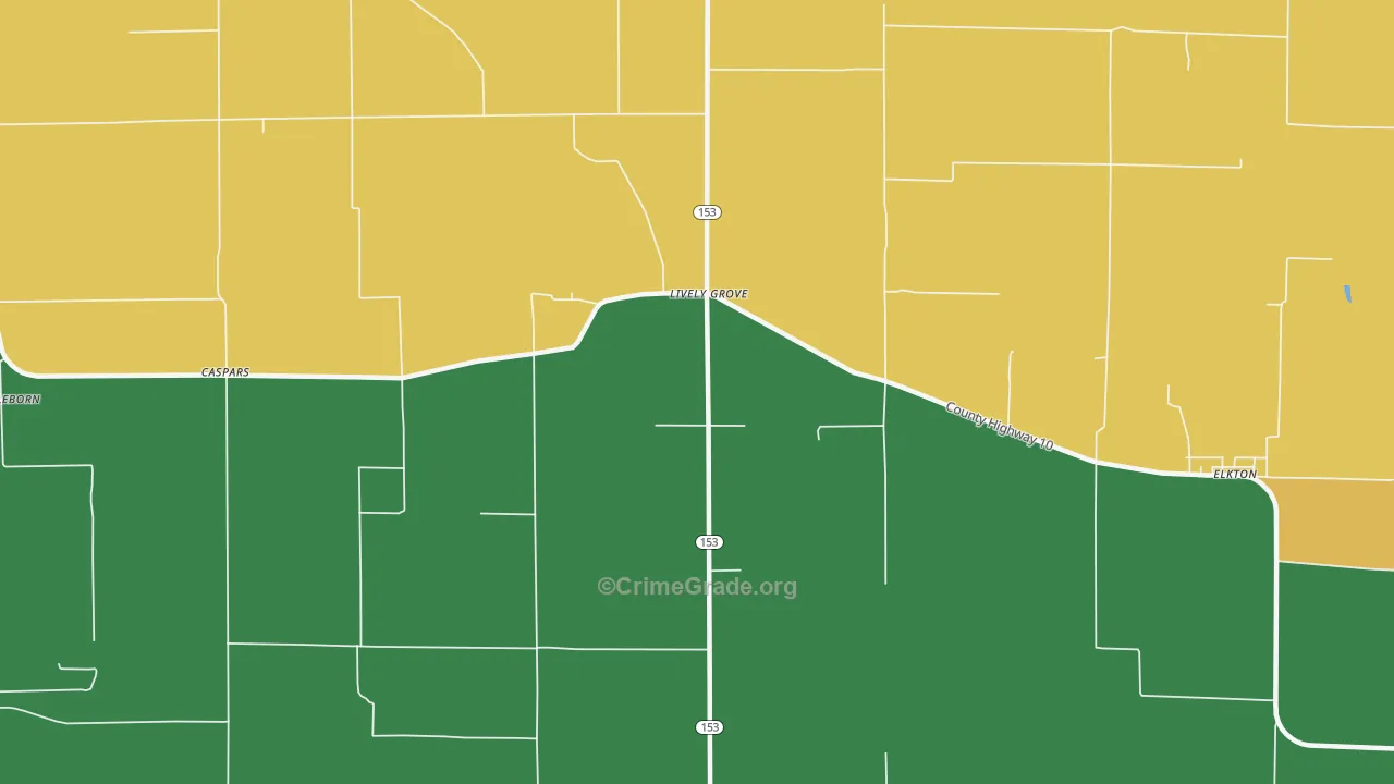 Lively Grove, IL Map of Vandalism Rates