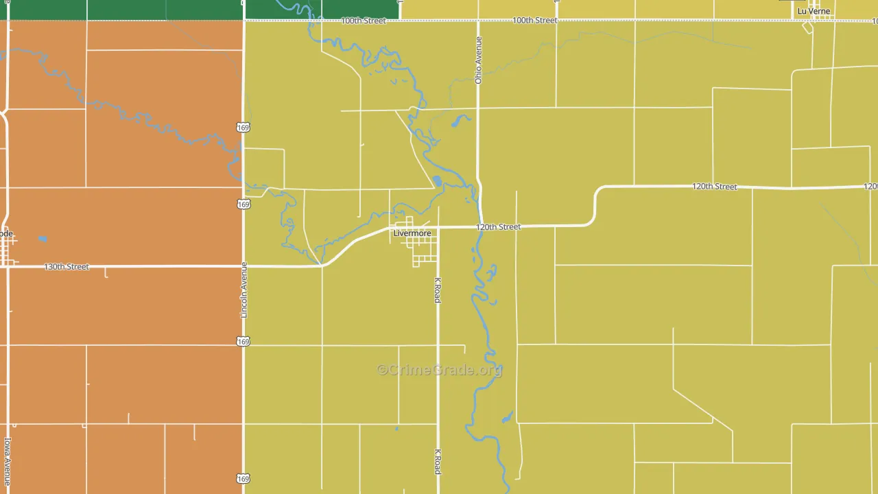 Livermore, IA Map of Vandalism Rates