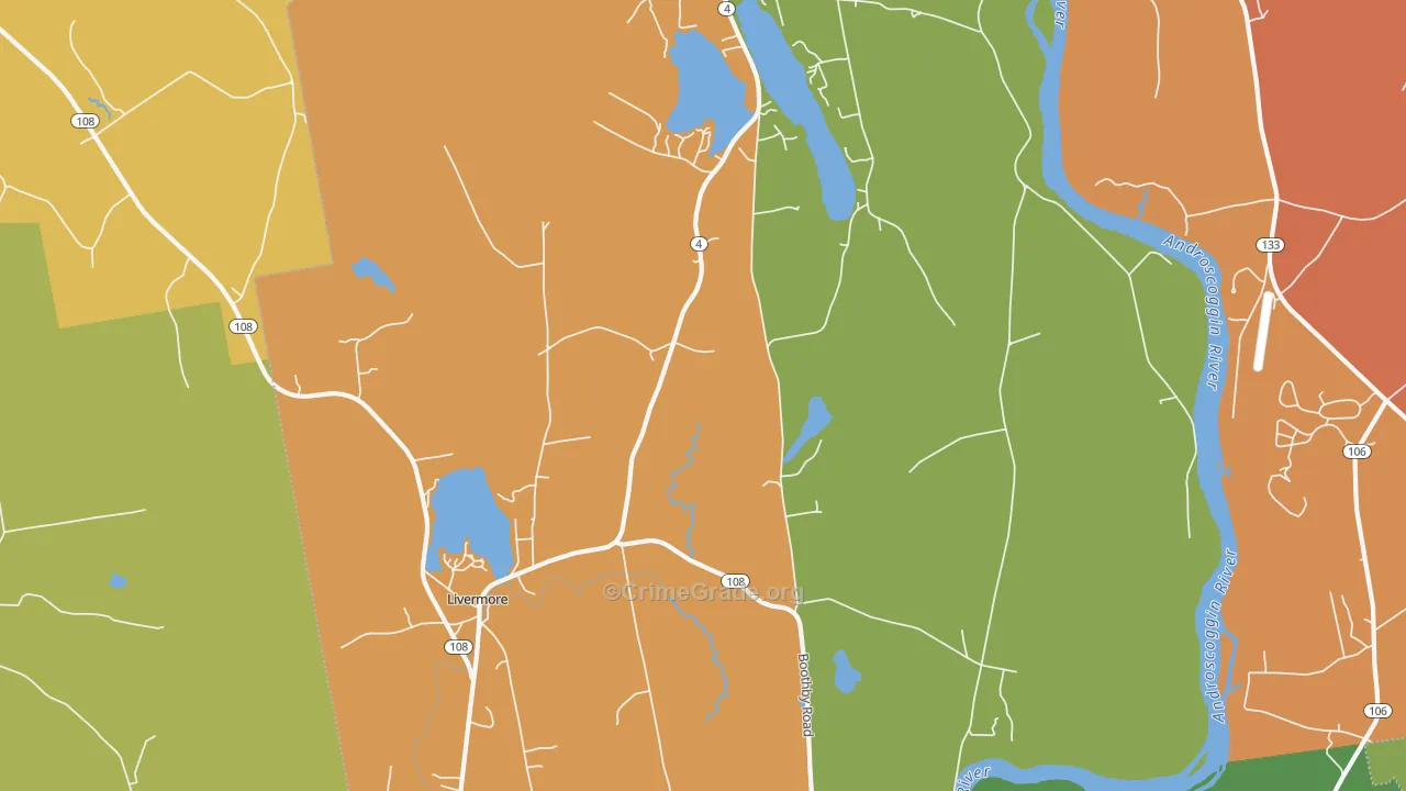 Livermore, ME Map of Vandalism Rates