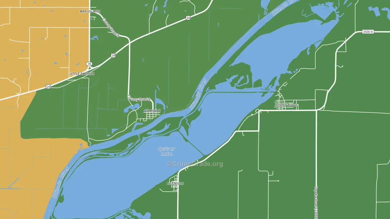 Liverpool, IL Map of Vandalism Rates