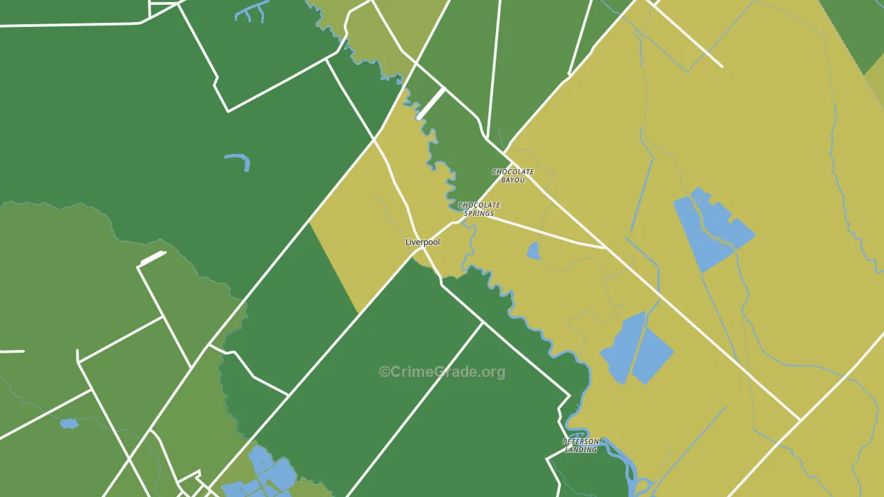 Liverpool, TX Map of Vandalism Rates