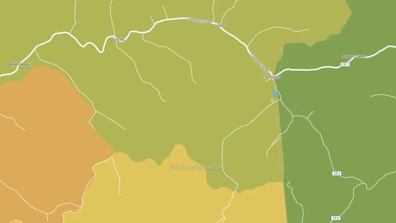 Liverpool, WV Map of Vandalism Rates