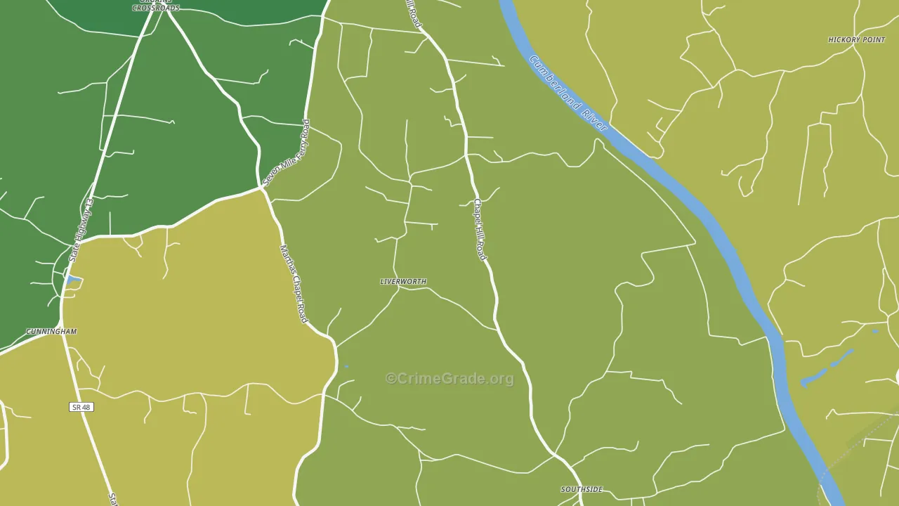 Liverwort, TN Map of Vandalism Rates