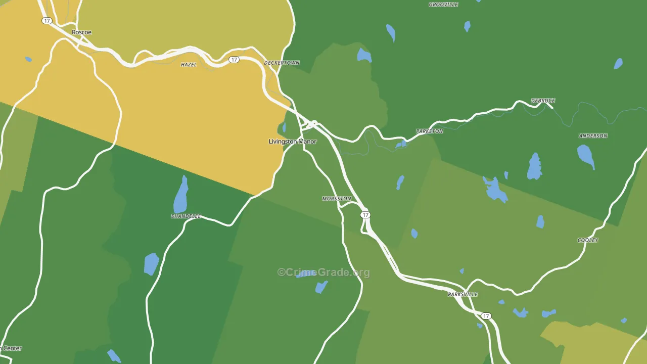 Livingston Manor, NY Map of Vandalism Rates