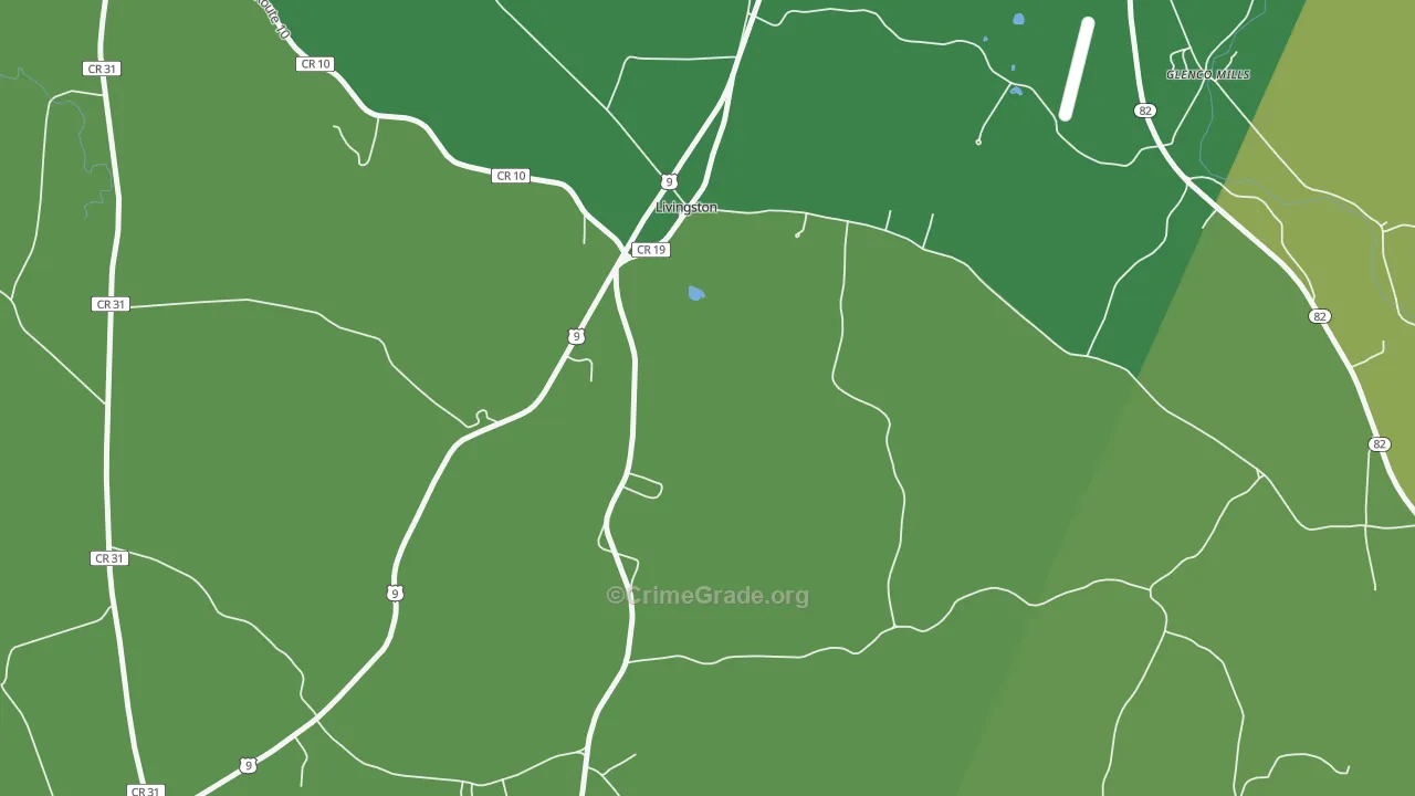 Livingston, NY Map of Vandalism Rates