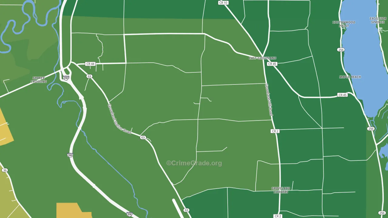 Livonia Center, NY Map of Vandalism Rates
