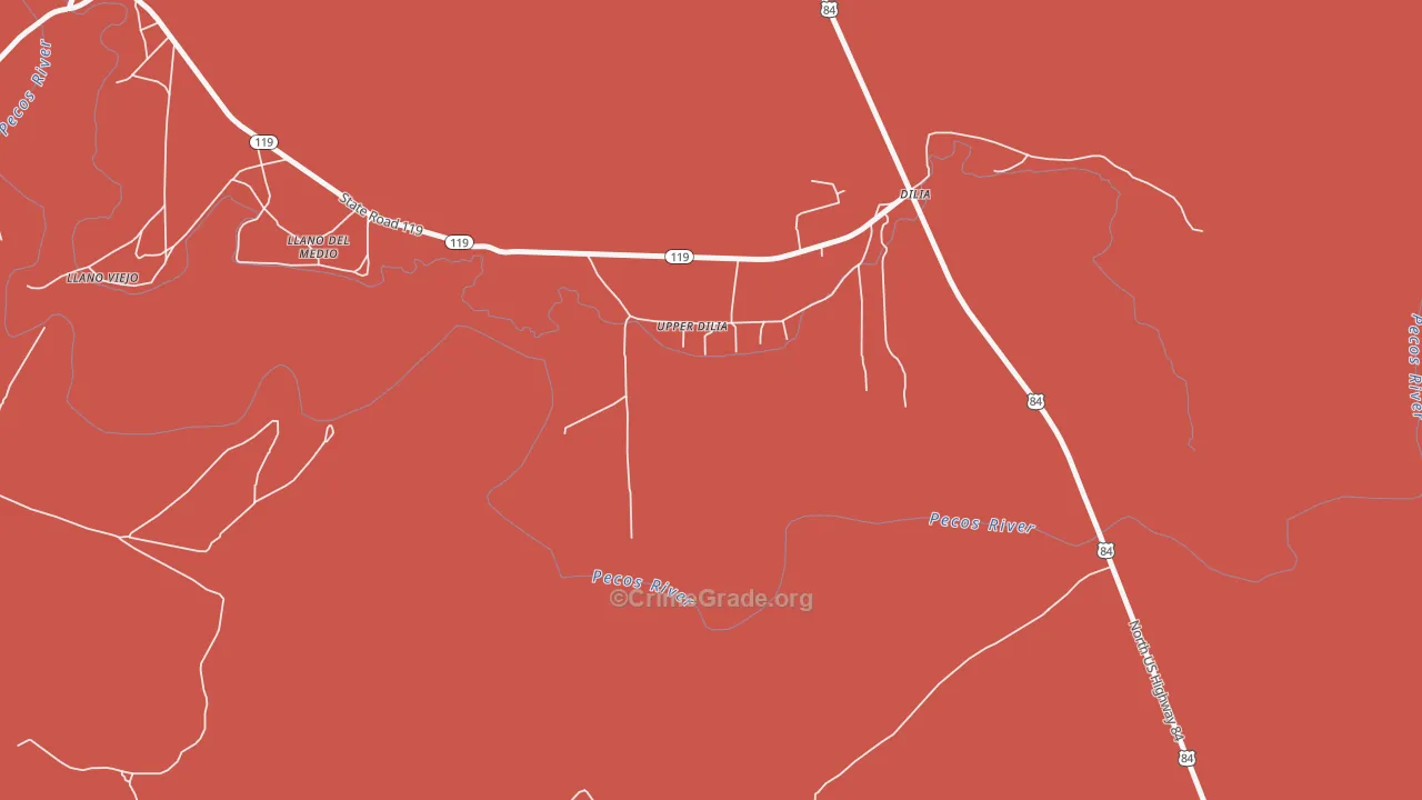 Llano Del Medio, NM Map of Vandalism Rates