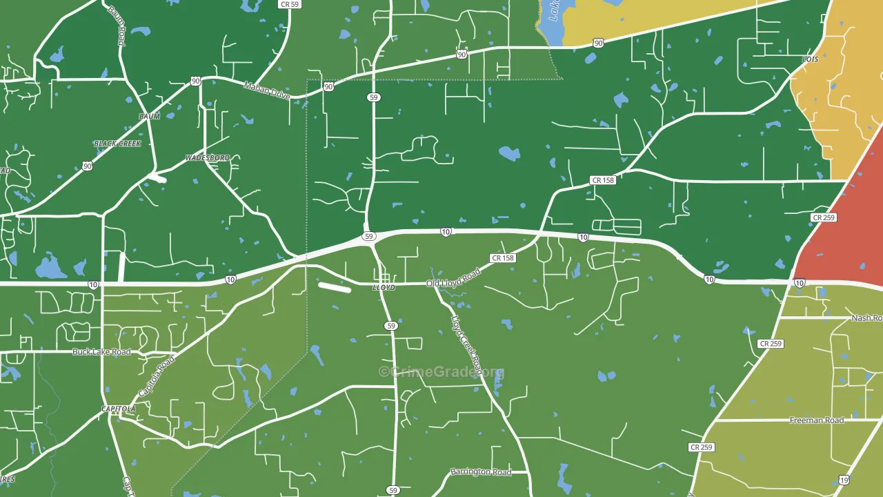 Lloyd, FL Map of Vandalism Rates