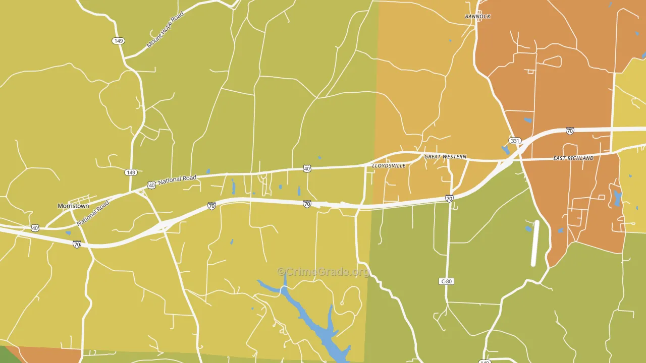 Lloydsville, OH Map of Vandalism Rates