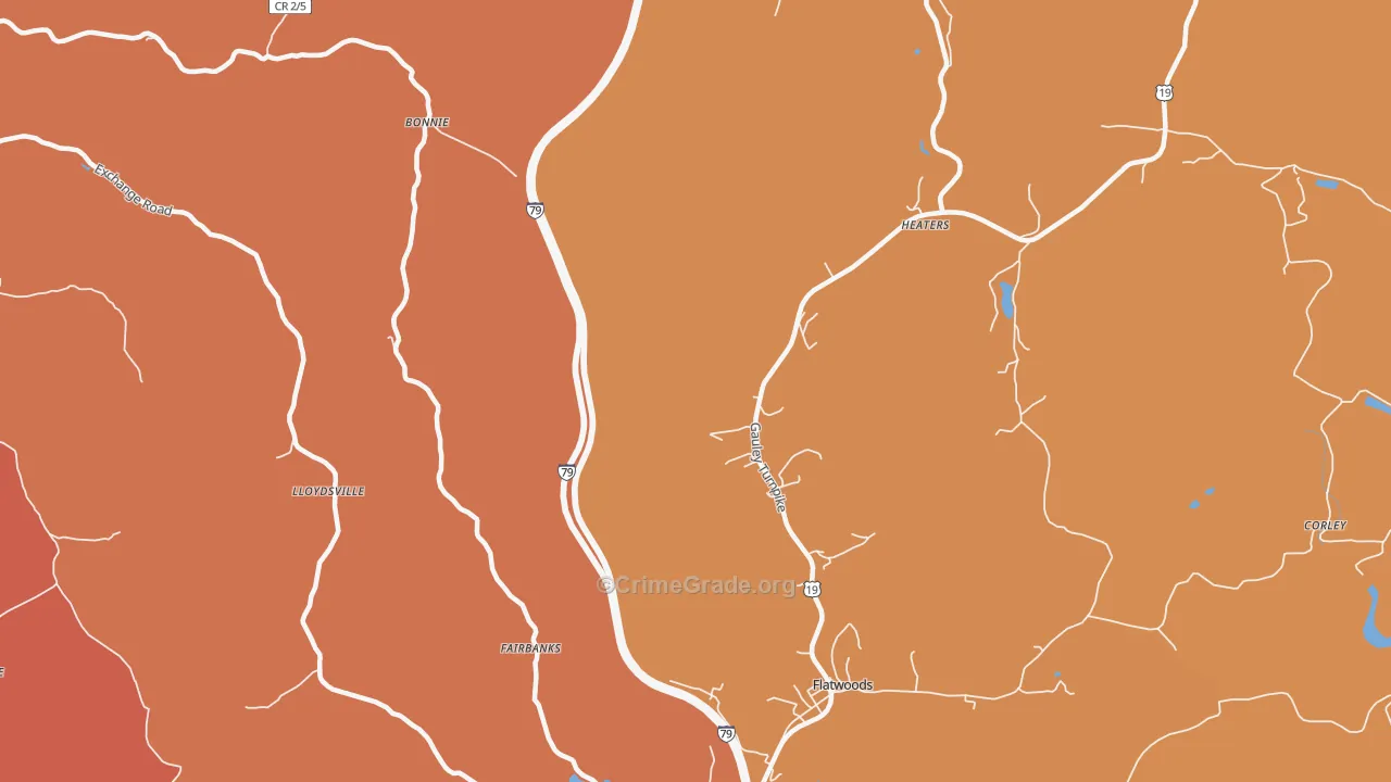 Lloydsville, WV Map of Vandalism Rates