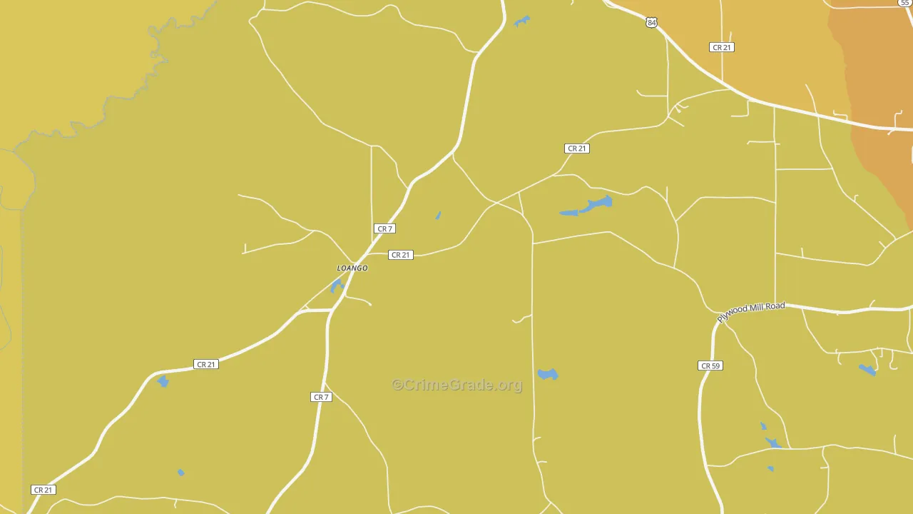 Loango, AL Map of Vandalism Rates