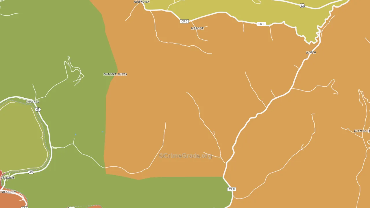 Lobata, WV Map of Vandalism Rates