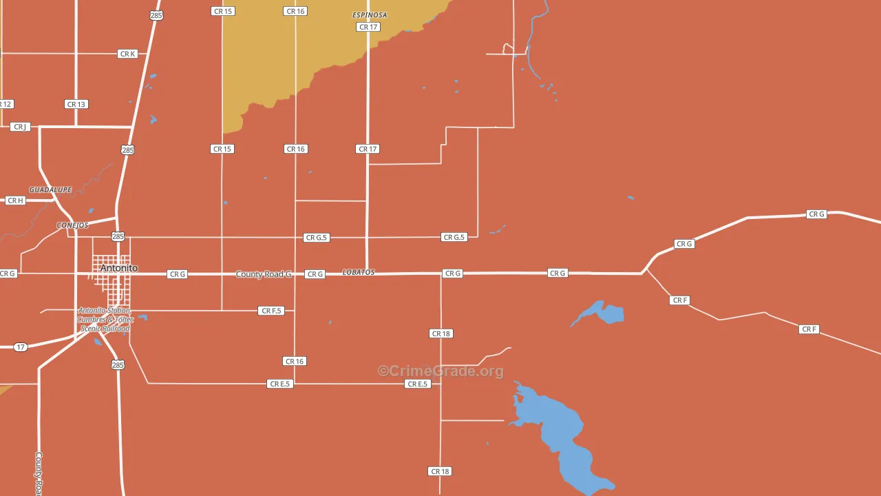Lobatos, CO Map of Vandalism Rates