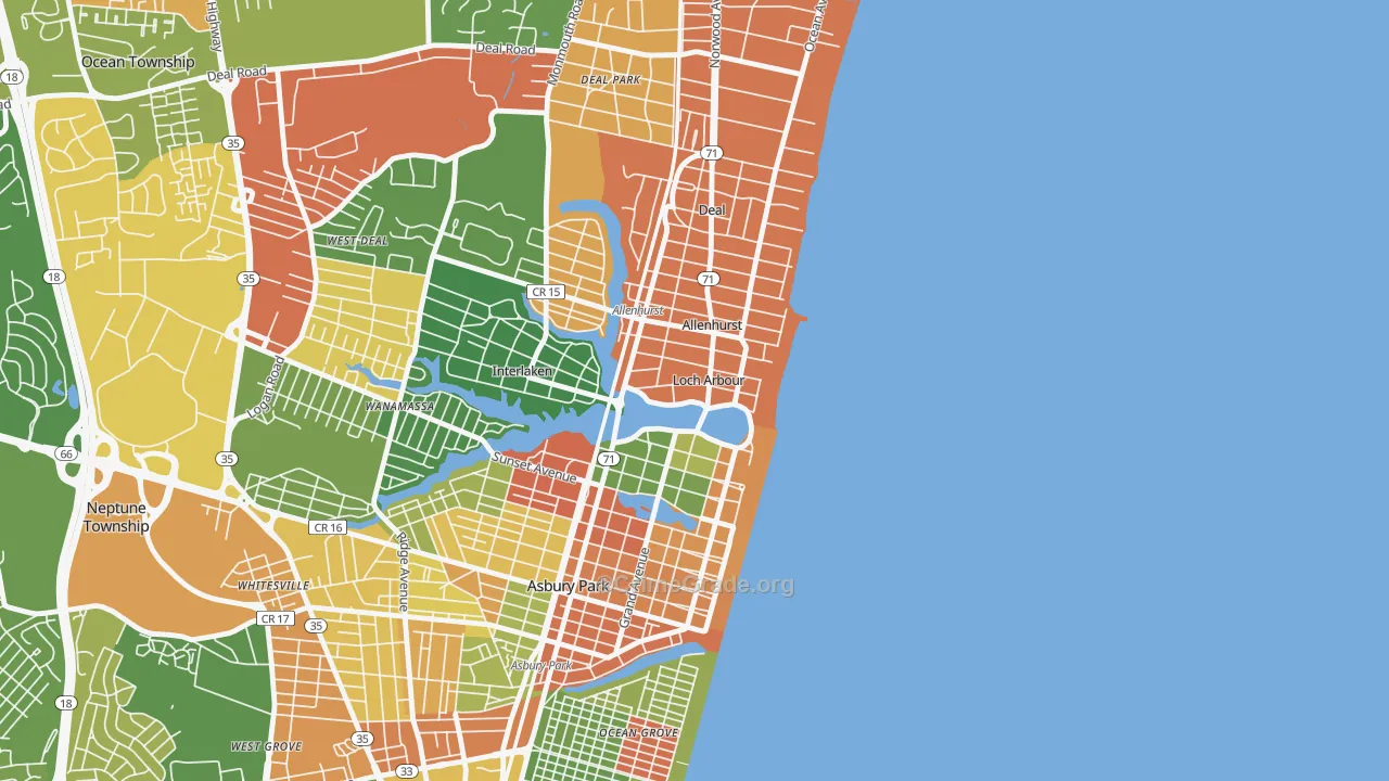 Loch Arbour, NJ Map of Vandalism Rates