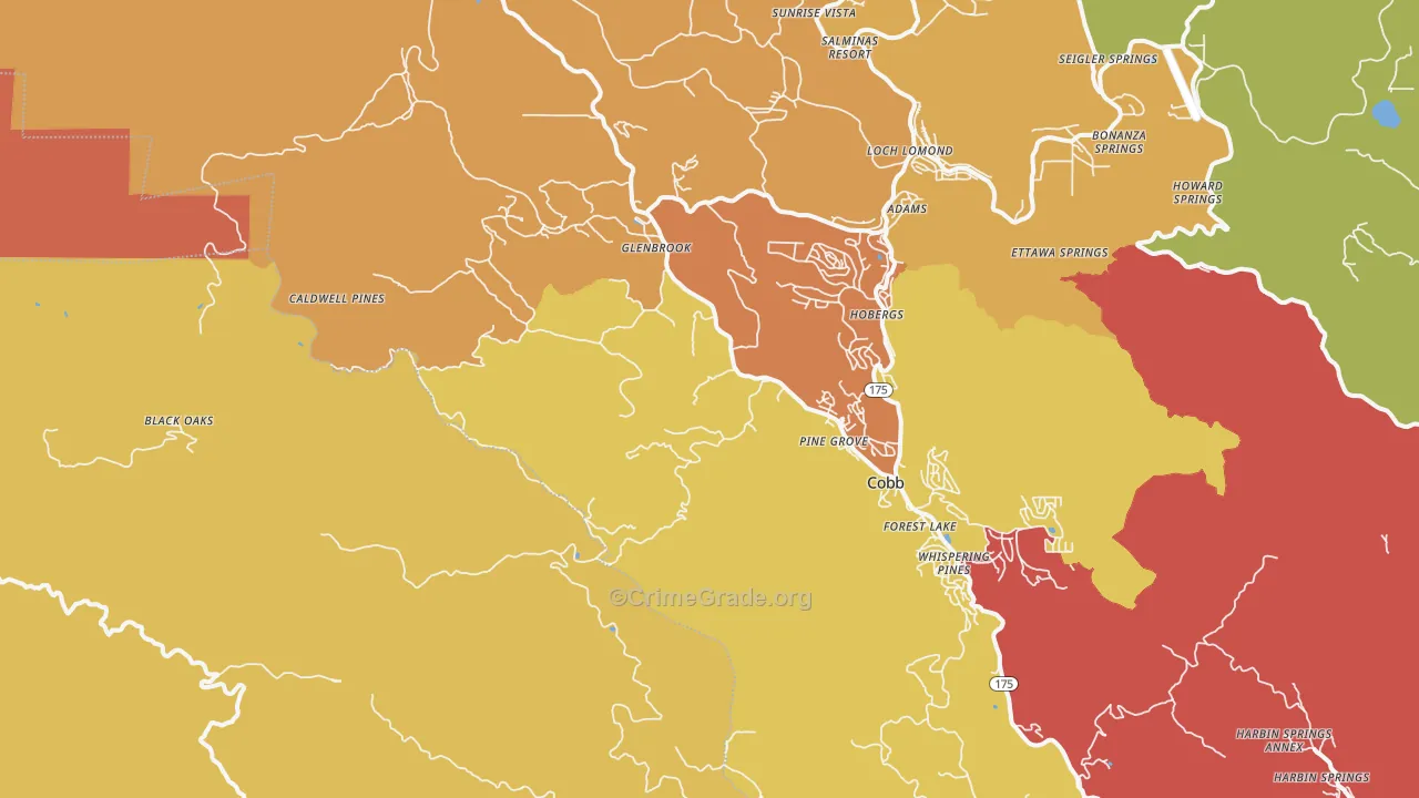 Loch Lomond, CA Map of Vandalism Rates
