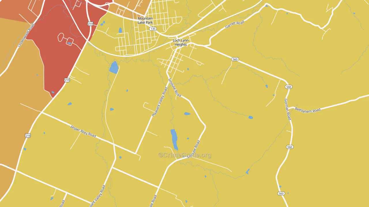 Loch Lynn Heights, MD Map of Vandalism Rates