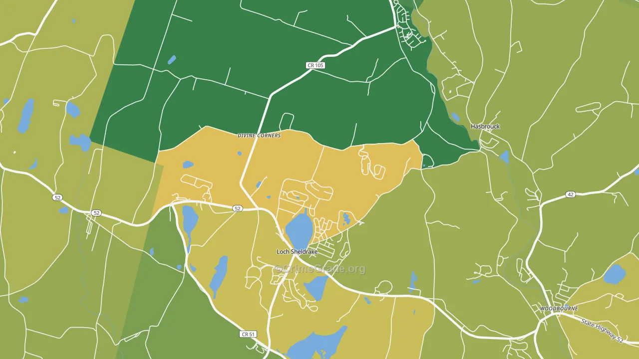 Loch Sheldrake, NY Map of Vandalism Rates