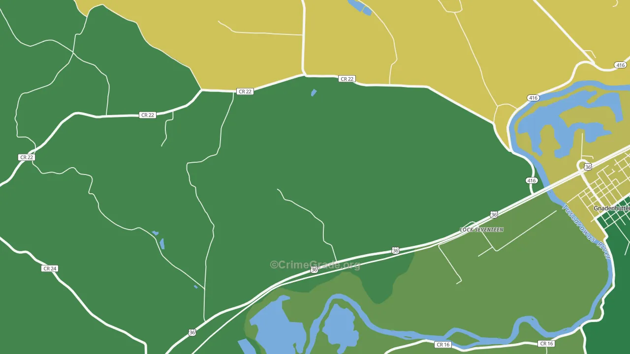 Lock Seventeen, OH Map of Vandalism Rates