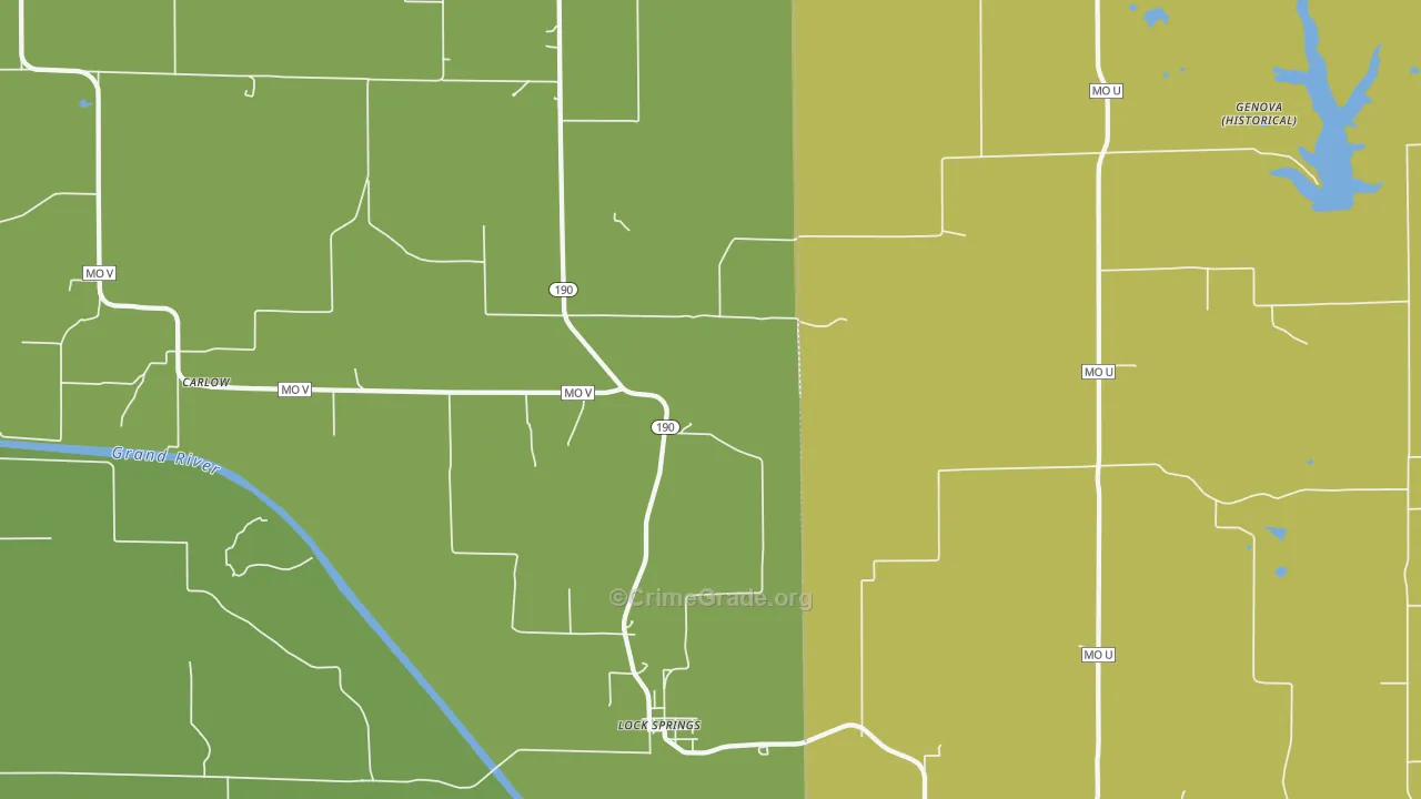 Lock Springs, MO Map of Vandalism Rates