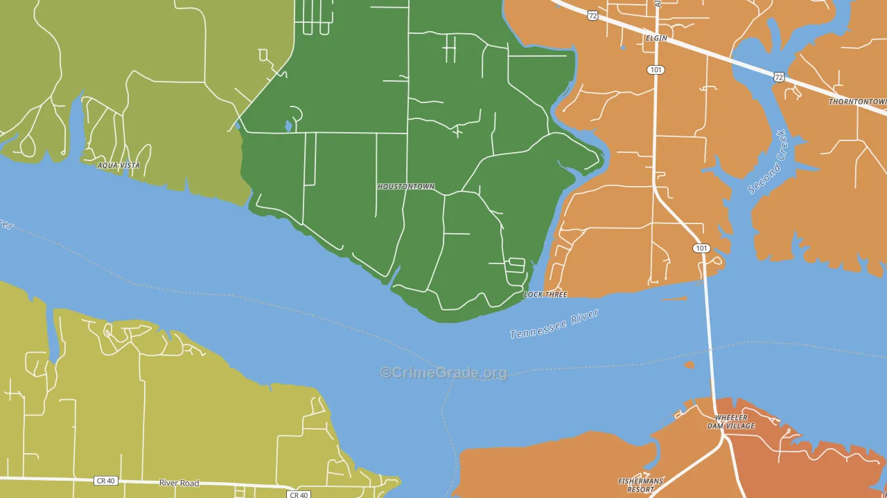 Lock Three, AL Map of Vandalism Rates