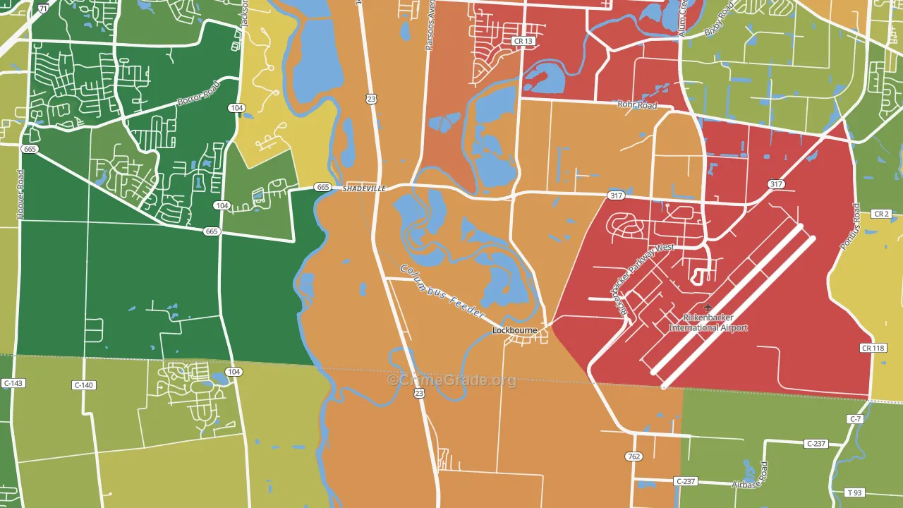 Lockbourne, OH Map of Vandalism Rates